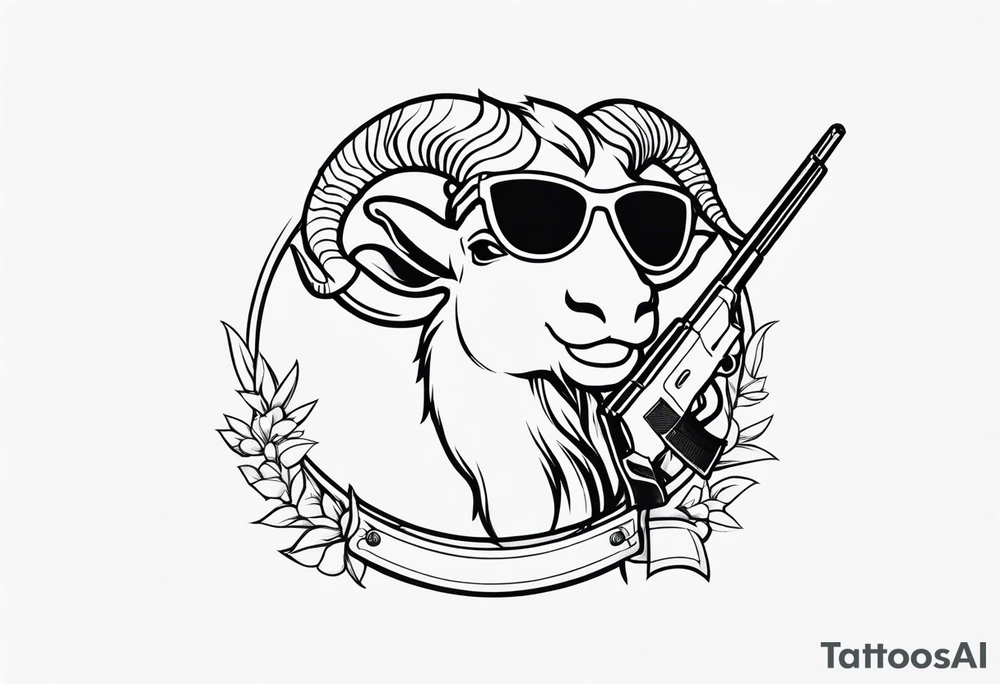 capricorn with sunglasses and a shotgun tattoo idea