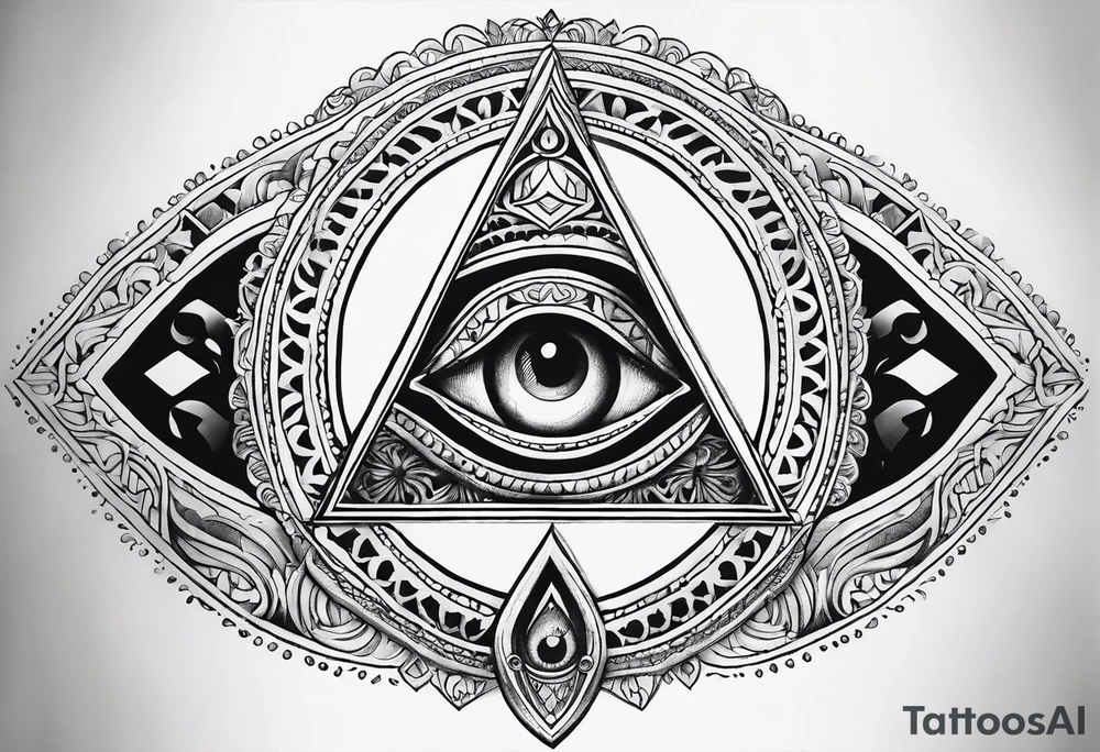 the hand of Fatima with all-seeing eye tattoo idea