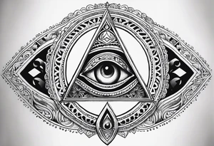 the hand of Fatima with all-seeing eye tattoo idea