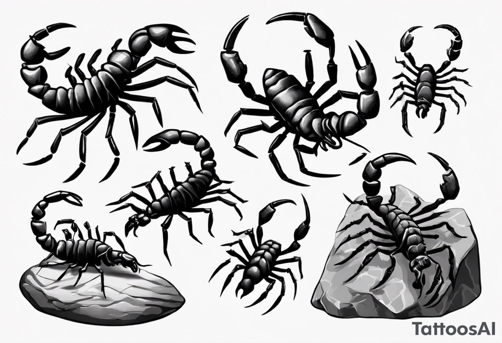 tiny scorpion on a rock tattoo idea