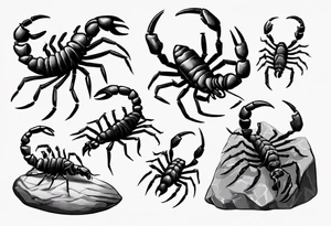 tiny scorpion on a rock tattoo idea