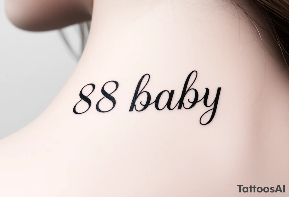 88baby block letters tattoo idea