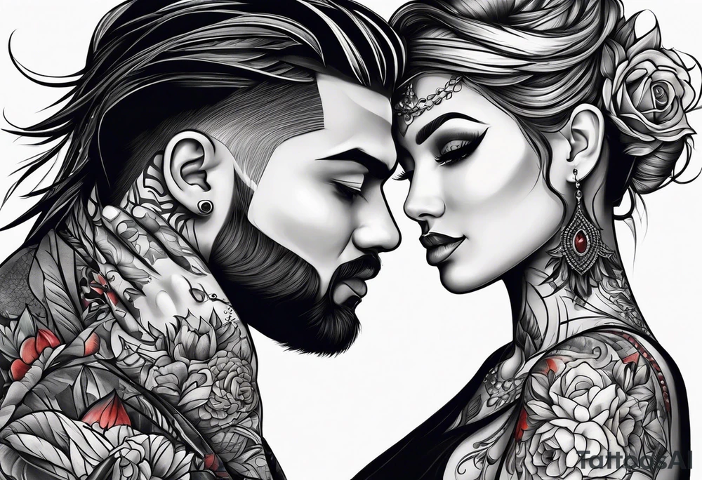 Matching couple tattoo idea