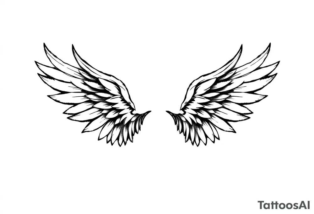 Infinity Loop made of wings white background tattoo idea