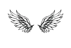 Infinity Loop made of wings white background tattoo idea