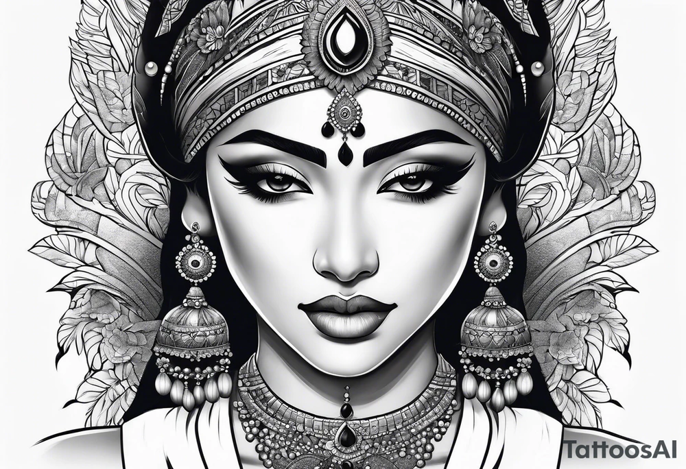 indian woman tattoo idea