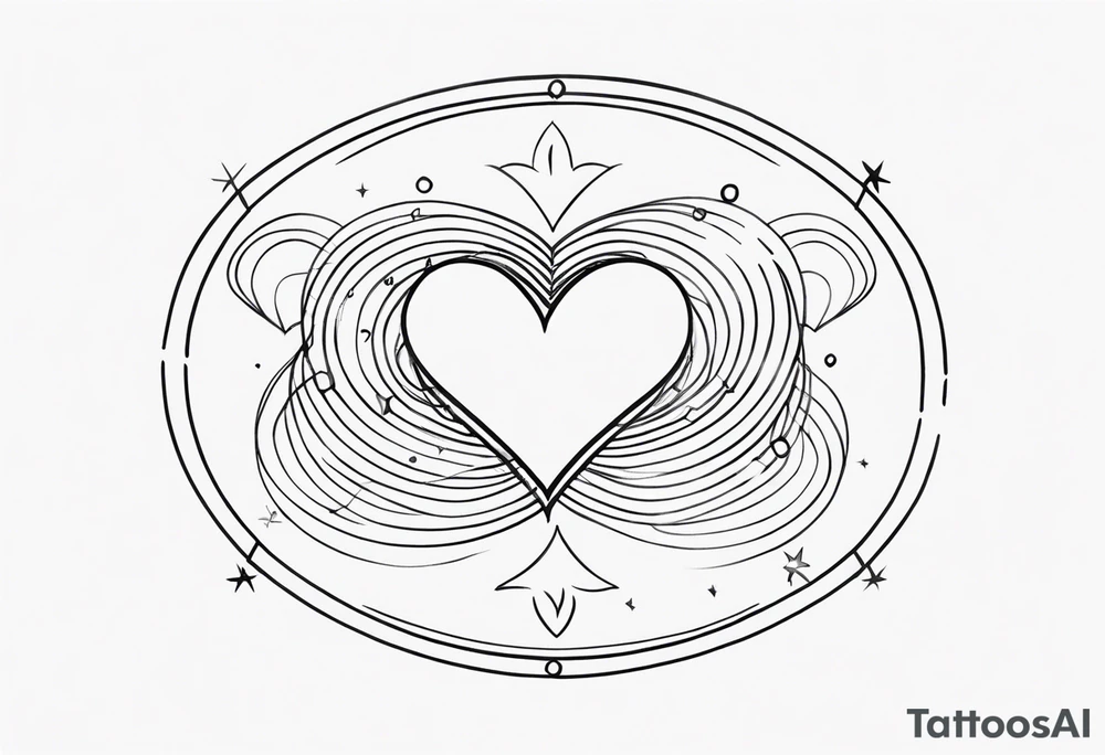 Medley with lines and hearts tattoo idea