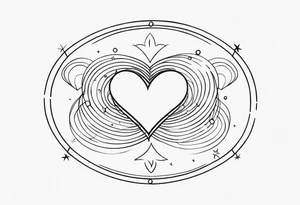 Medley with lines and hearts tattoo idea