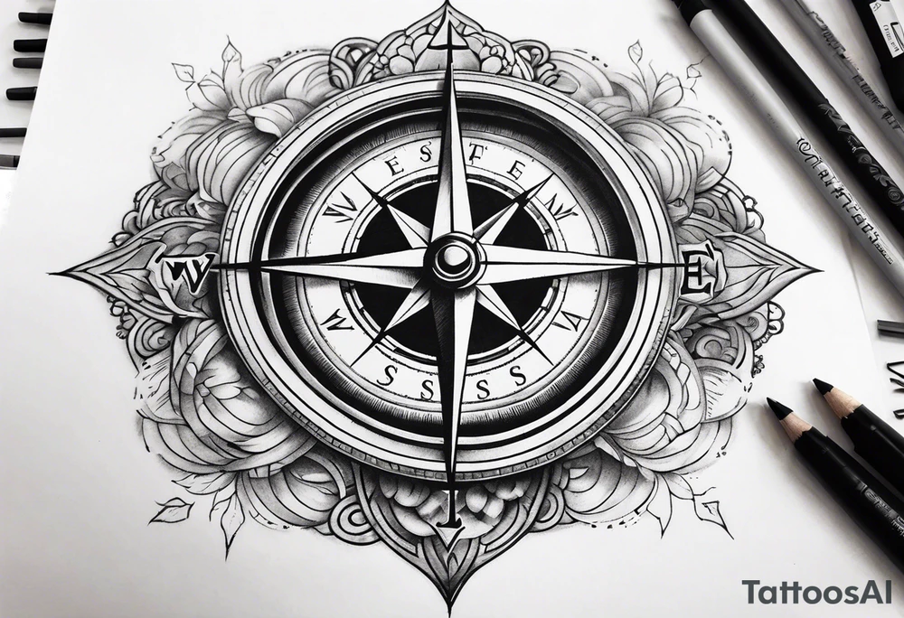 Compass Sleeve tattoo tattoo idea