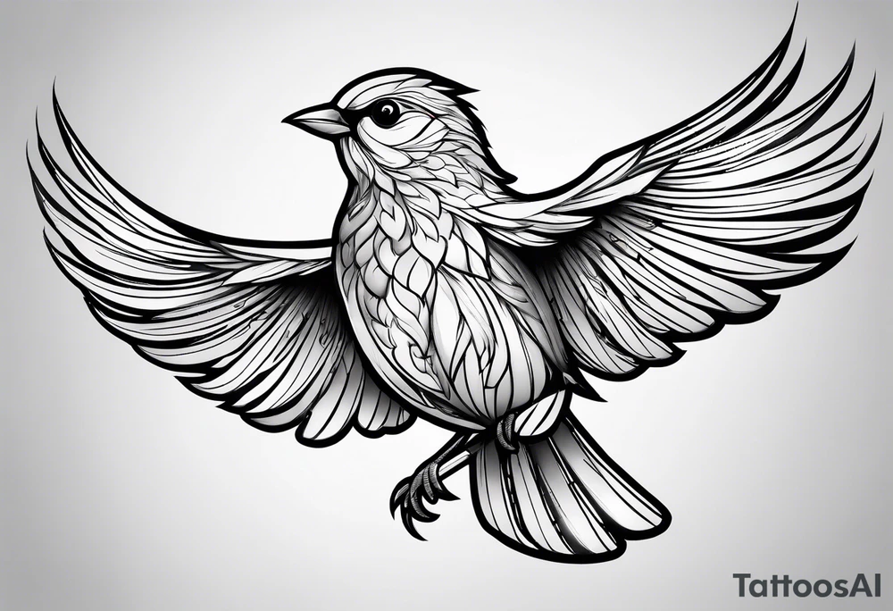 small bird few detail as possible tattoo idea
