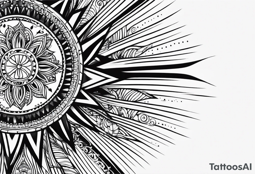 Sun rays tattoo idea