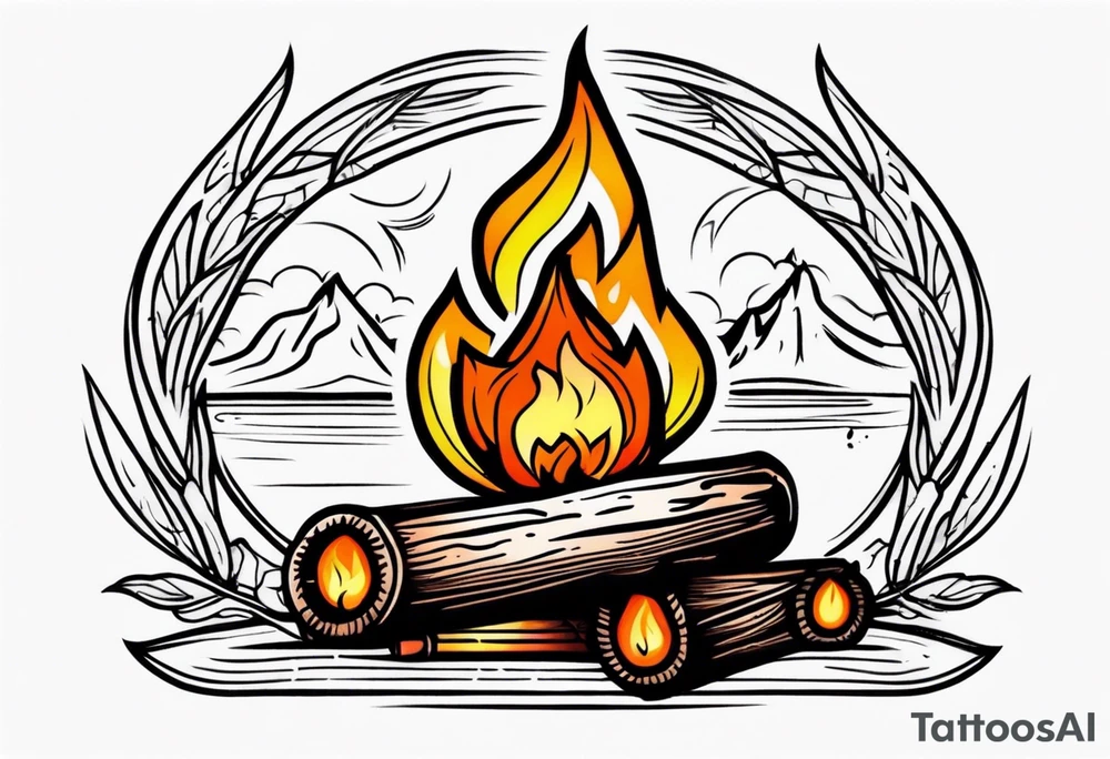 Traditional Bonfire tattoo idea