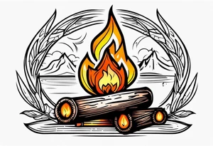 Traditional Bonfire tattoo idea