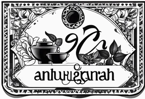 Write my name Anugrah Setyawibawa with creamy chef way accent tattoo idea