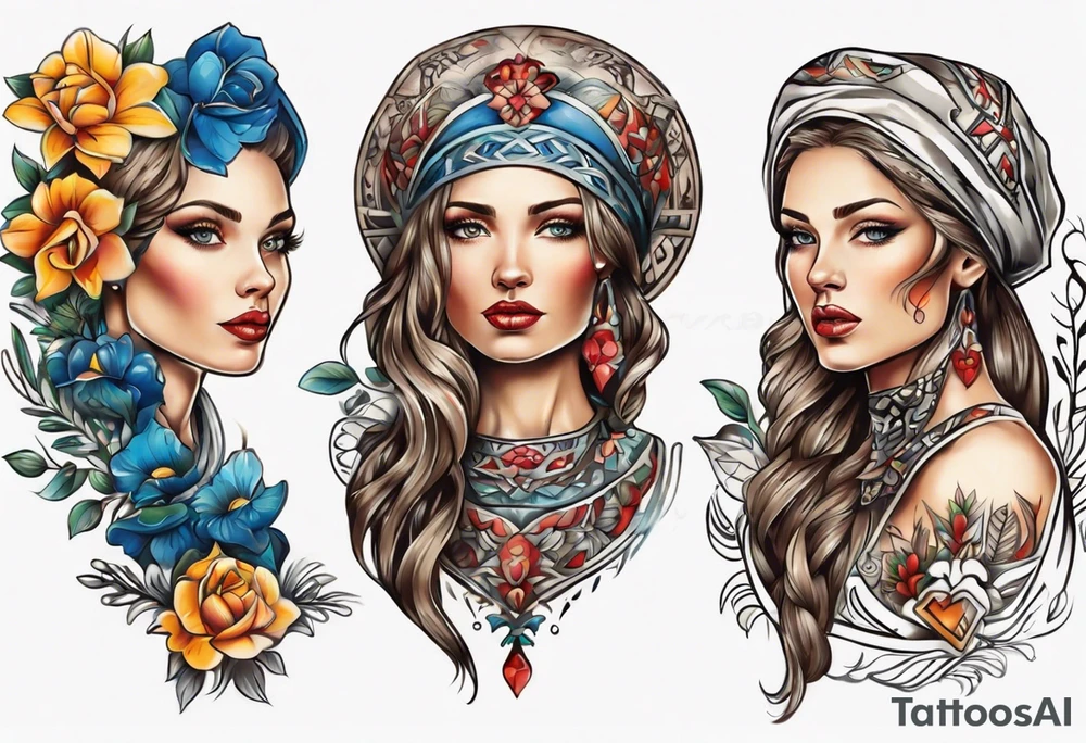 Beautiful Ukrainian Woman Forward tattoo idea