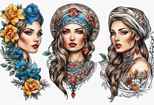 Beautiful Ukrainian Woman Forward tattoo idea