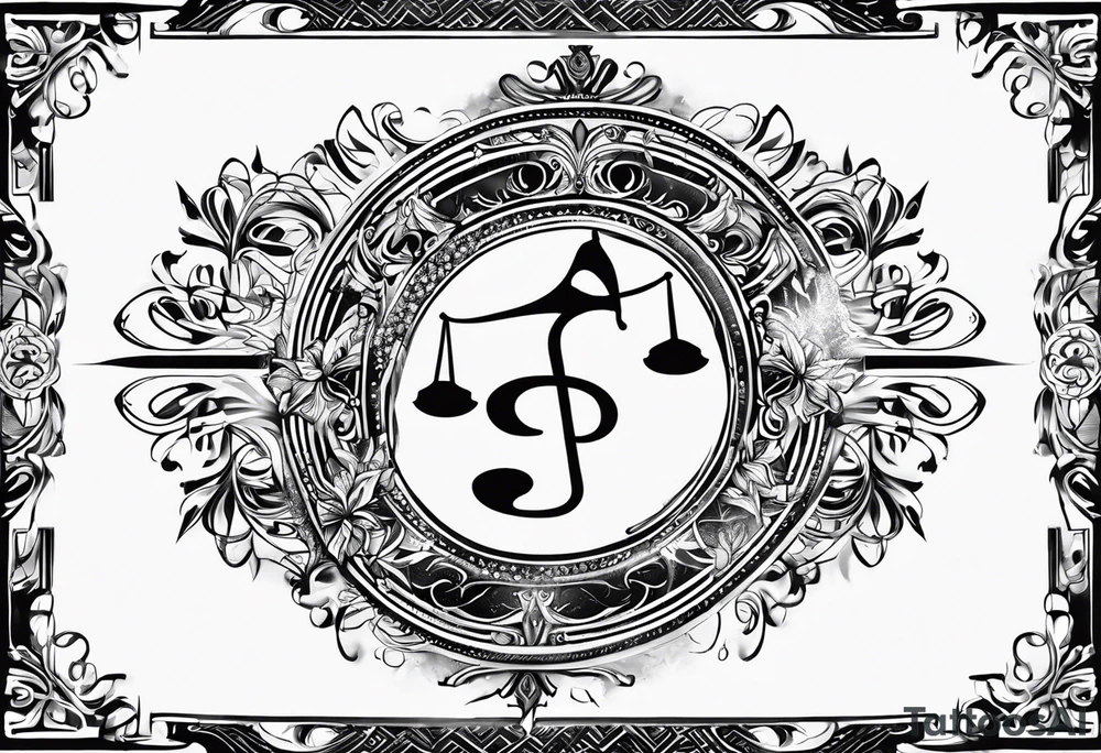 Clef de sol balance justice tattoo idea