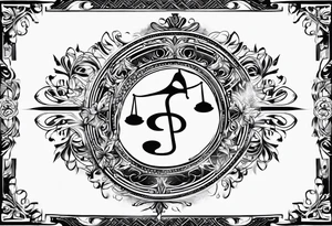 Clef de sol balance justice tattoo idea