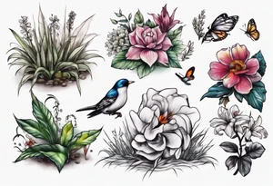 garden landscape tattoo idea