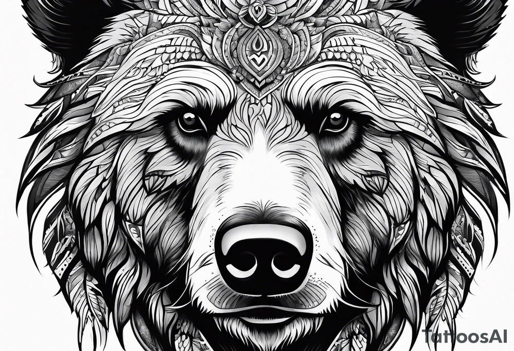 Powerful bear tattoo idea