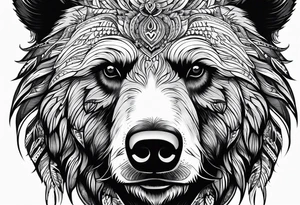 Powerful bear tattoo idea