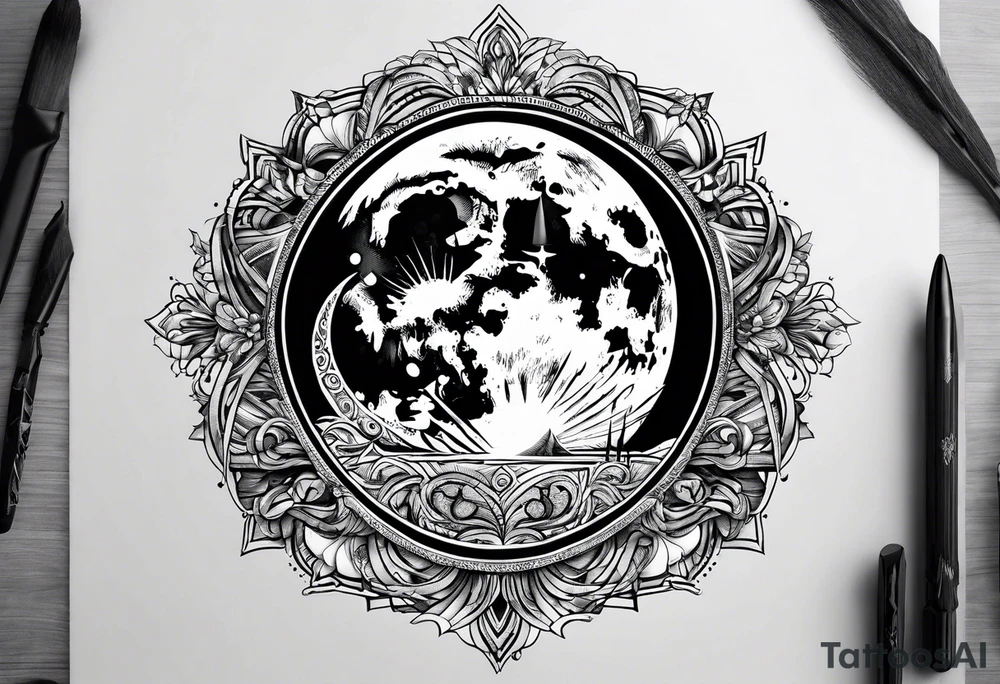 Moon by itself tattoo idea