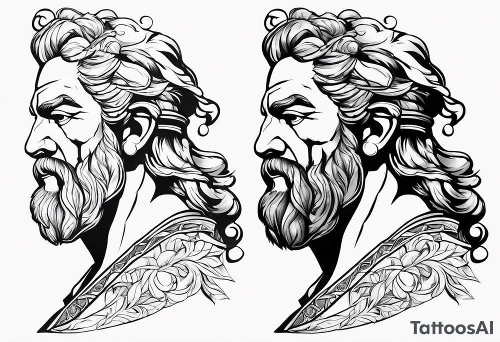 Zeus side profile tattoo idea