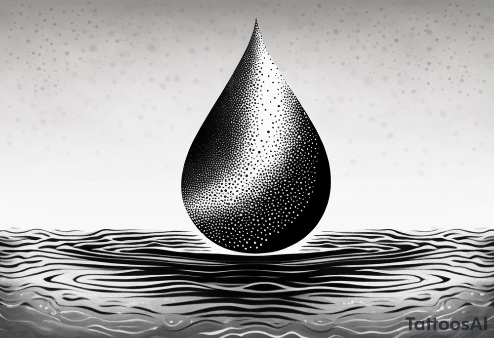 water drop falling into ocean tattoo idea