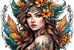 Wood nymph made or bark and branches. tattoo idea