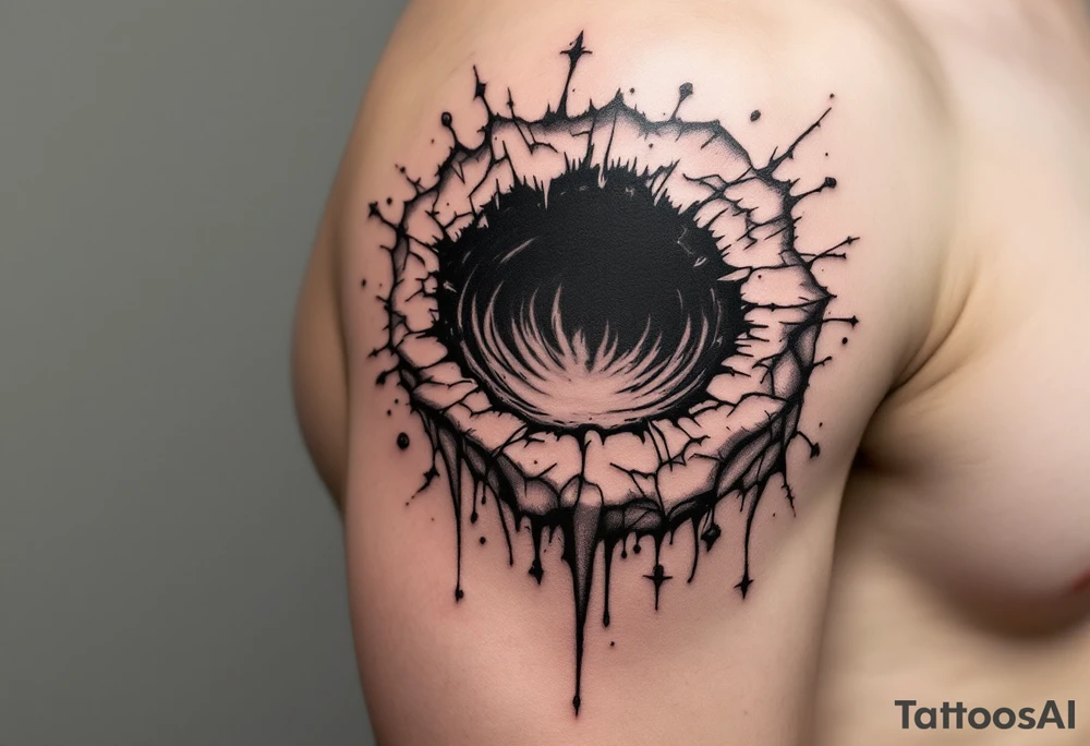 A dark hole sucking everything tattoo idea