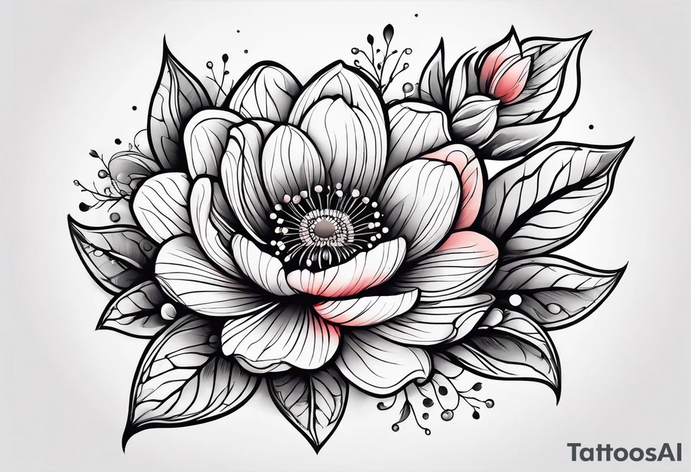 Planet flowers tattoo idea