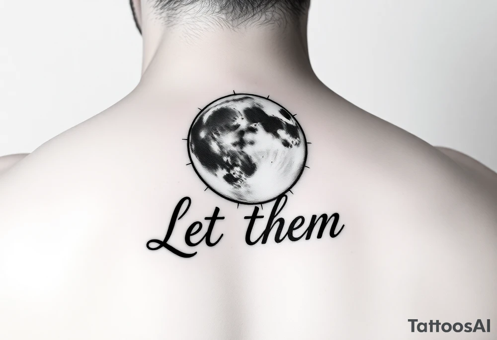 Moon light with être text Let Them tattoo idea