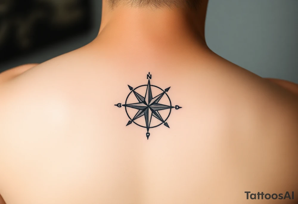 Double layered Compass rose tattoo idea