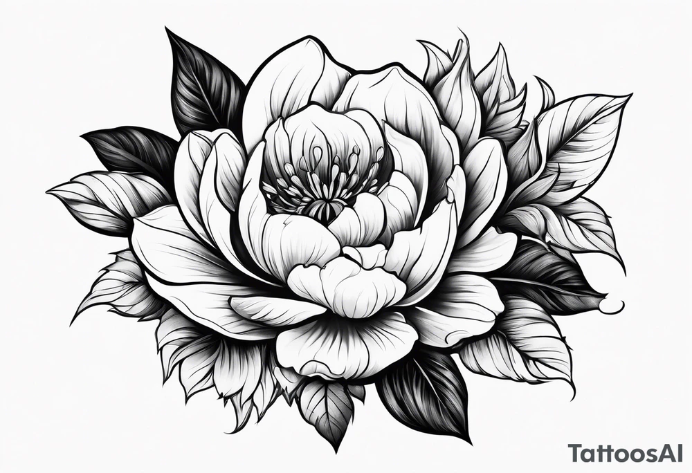 flowers on knee cap tattoo idea