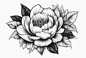 flowers on knee cap tattoo idea