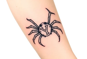 Spider crawling down sideways with the letter Y on the body of the spider tattoo idea
