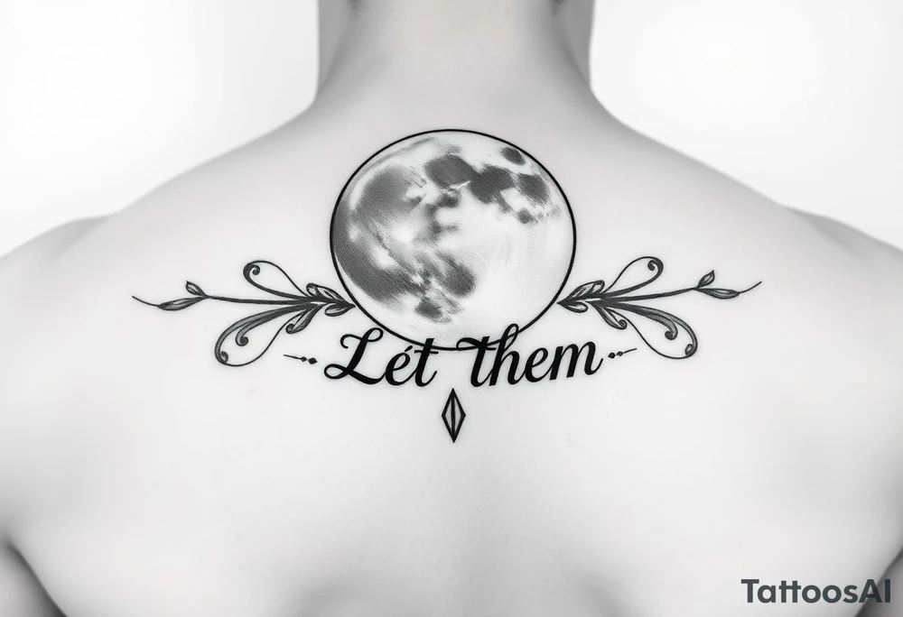 Moon light with être text Let Them tattoo idea