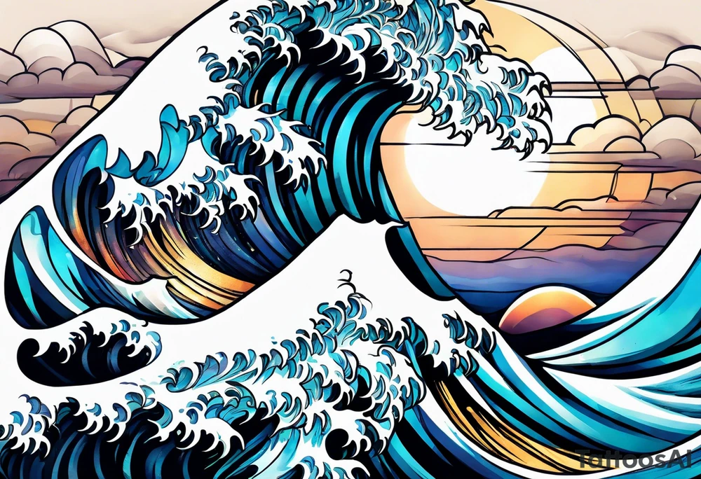 ocean, wave tattoo idea