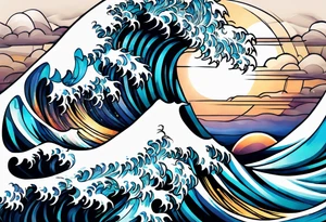ocean, wave tattoo idea