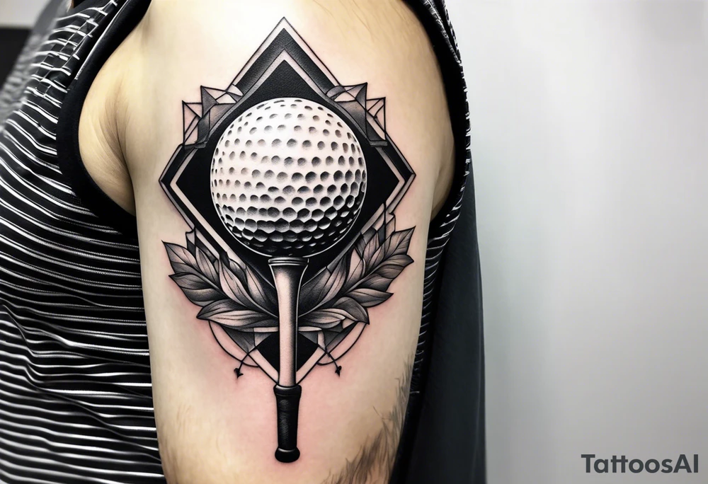 Golf theme shoulder tattoo for men tattoo idea