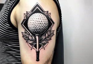 Golf theme shoulder tattoo for men tattoo idea