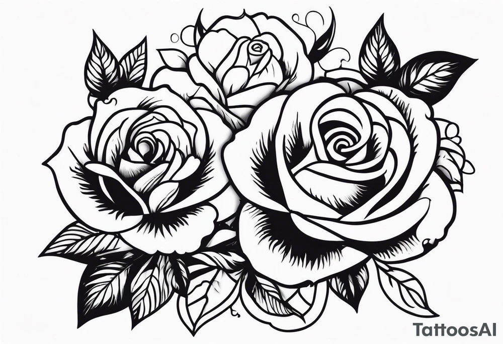 Roses and ornemental tattoo idea