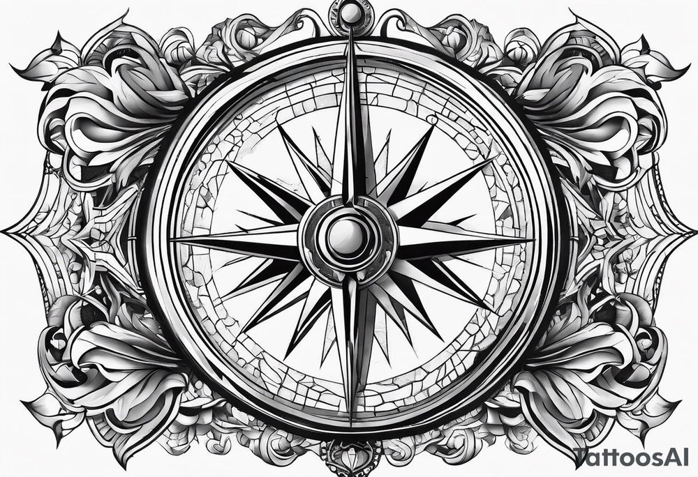 World with compass tattoo idea