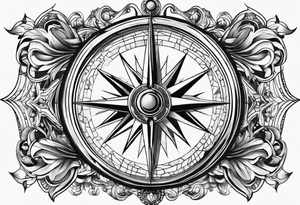 World with compass tattoo idea