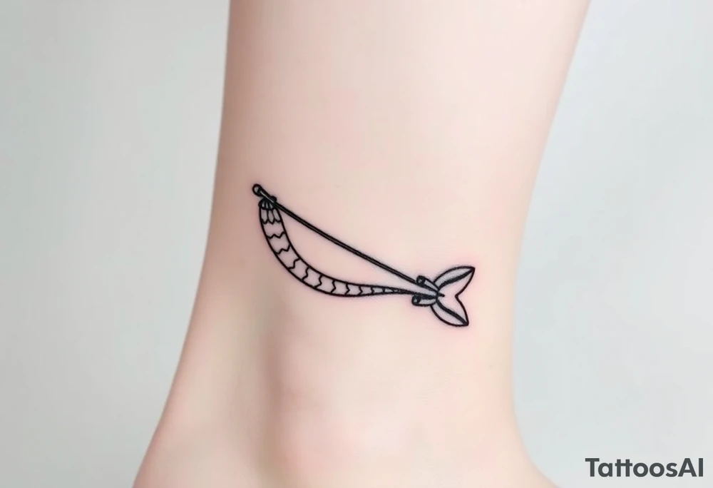 Mermaid tail with crutches tattoo idea