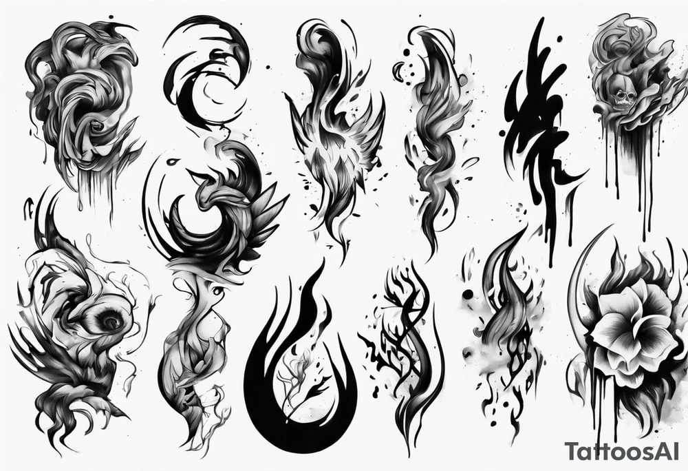 Brush stroke drawing time tattoo idea