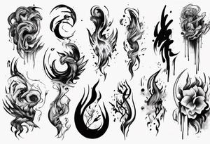 Brush stroke drawing time tattoo idea