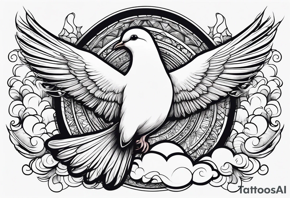 dove, cloud tattoo idea