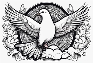 dove, cloud tattoo idea
