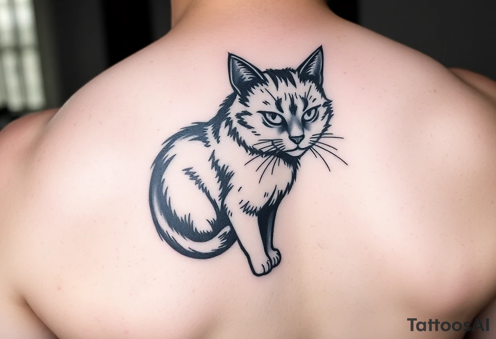 black cat tattoo idea